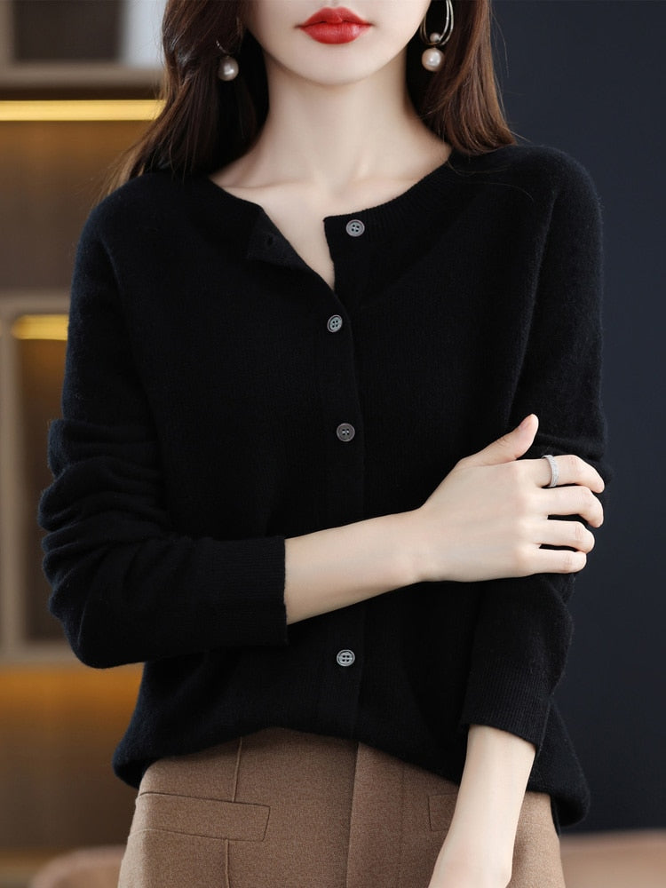 Autumn Button-up Merino Sweater