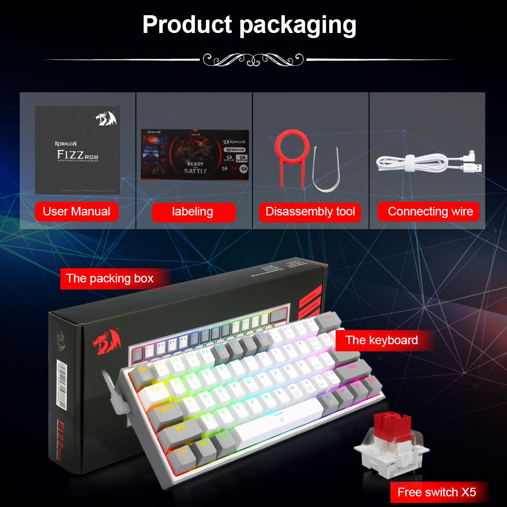 REDRAGON RGB USB Mini Keyboard