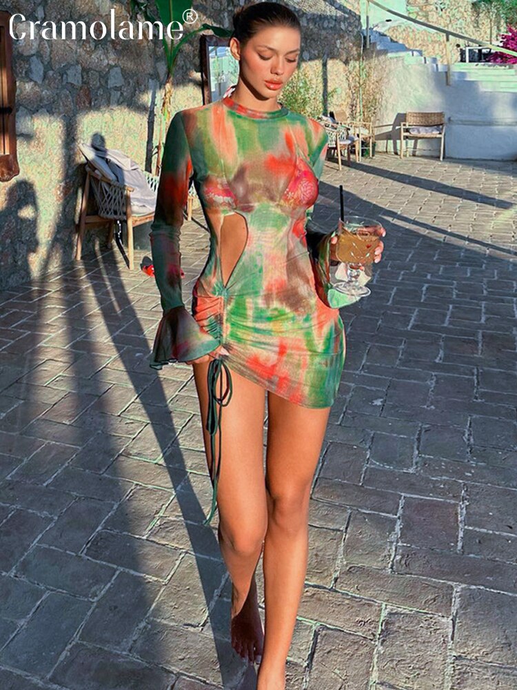 Sexy Hollow Out Mini Dress