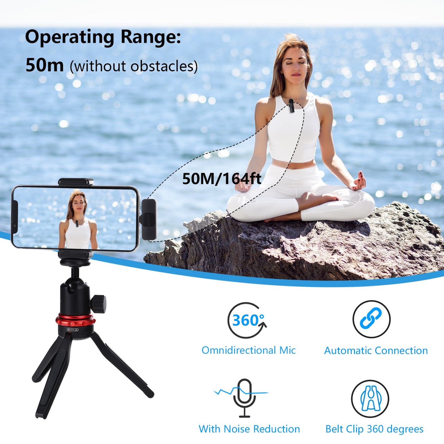 BOYA BY-V Wireless Mini Microphone for iPhone