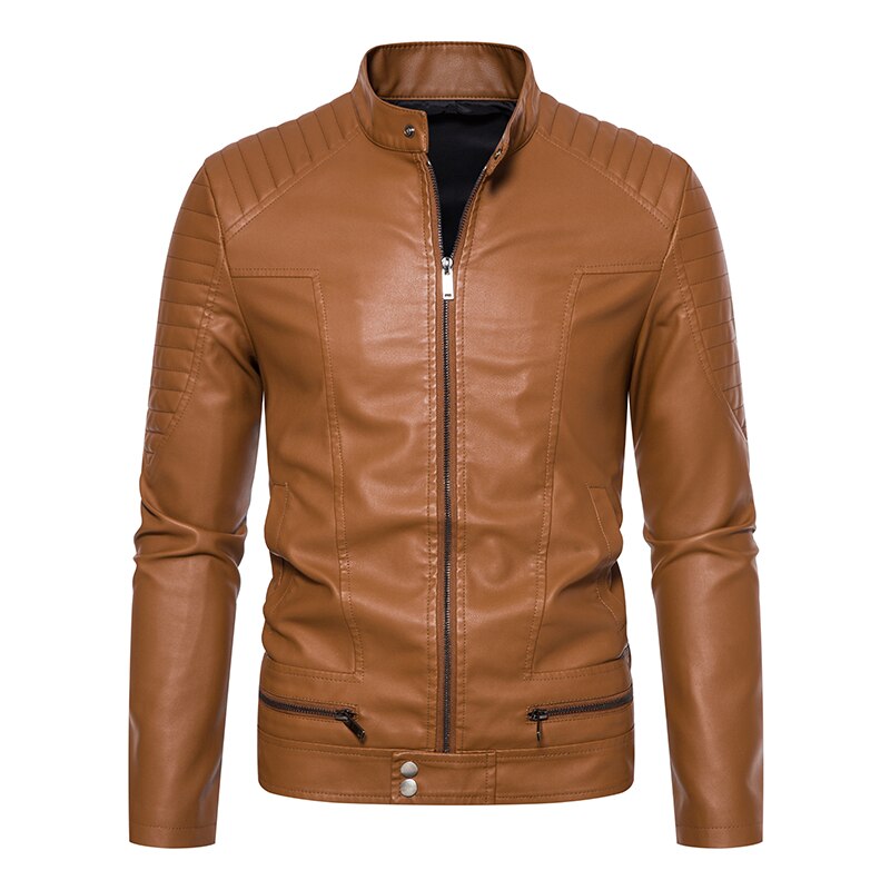Autumn Leather Bomber Jacket