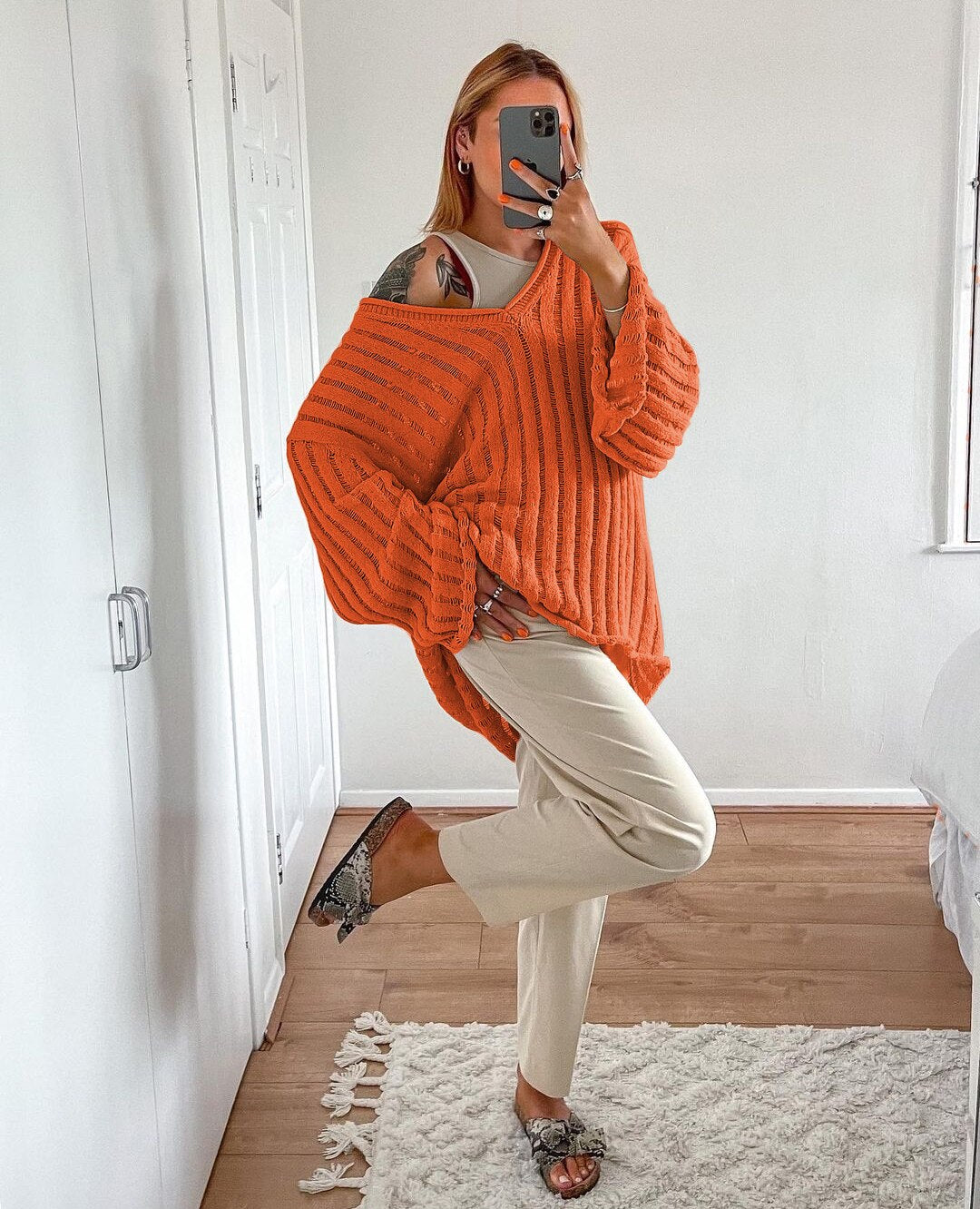 V-Neck Oversized Sweater