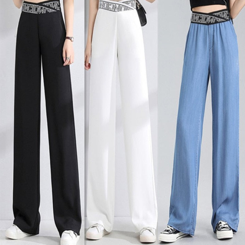 Ice Silk Chiffon Pants
