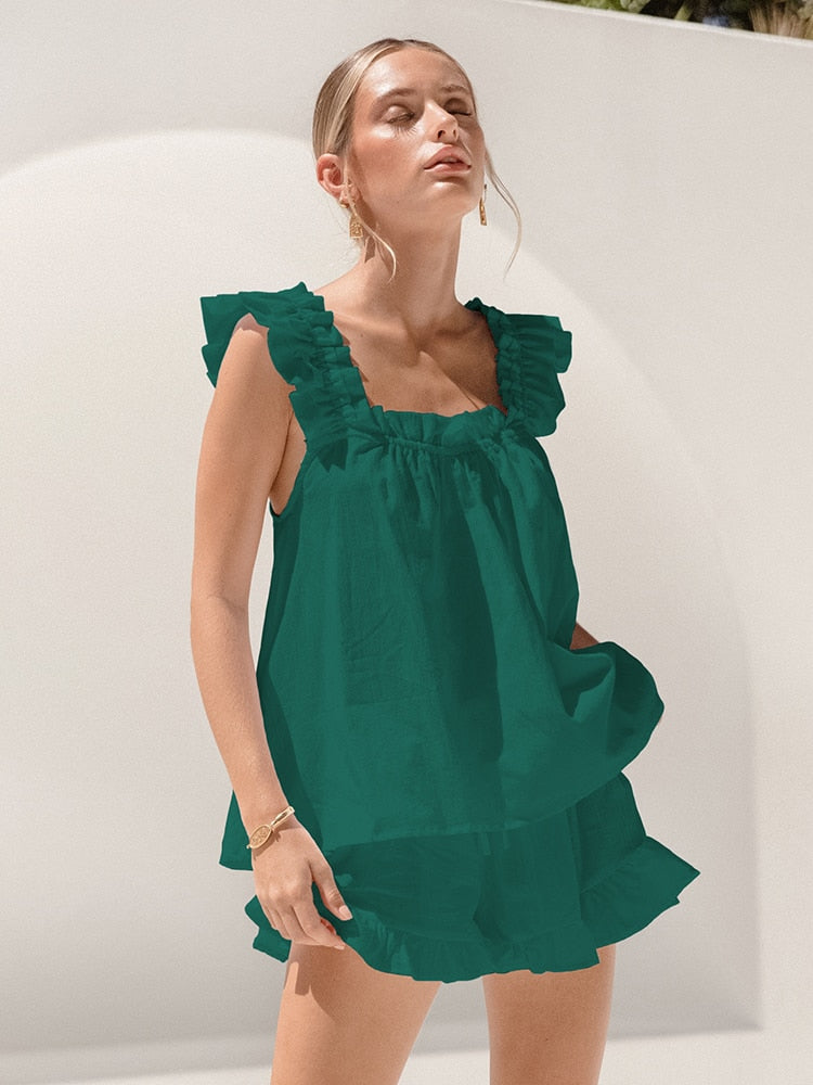 Ruched Sleepwear Set