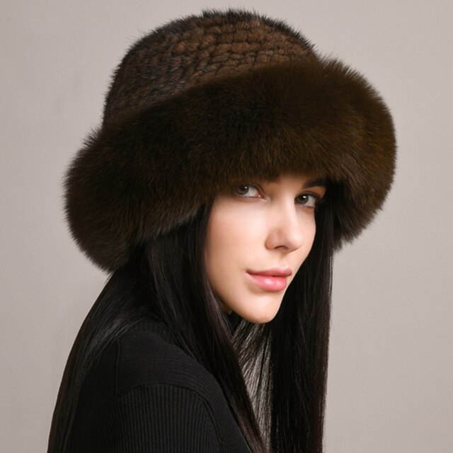 Knitted Mink Fur Hat