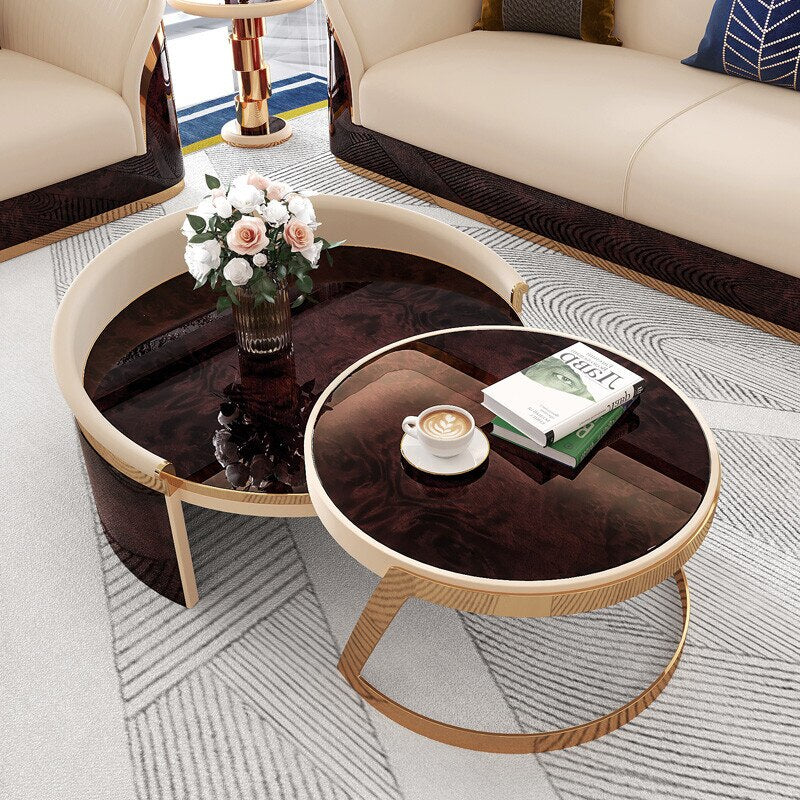 FUNROLUX Luxury Marble TV Cabinet & Coffee Table