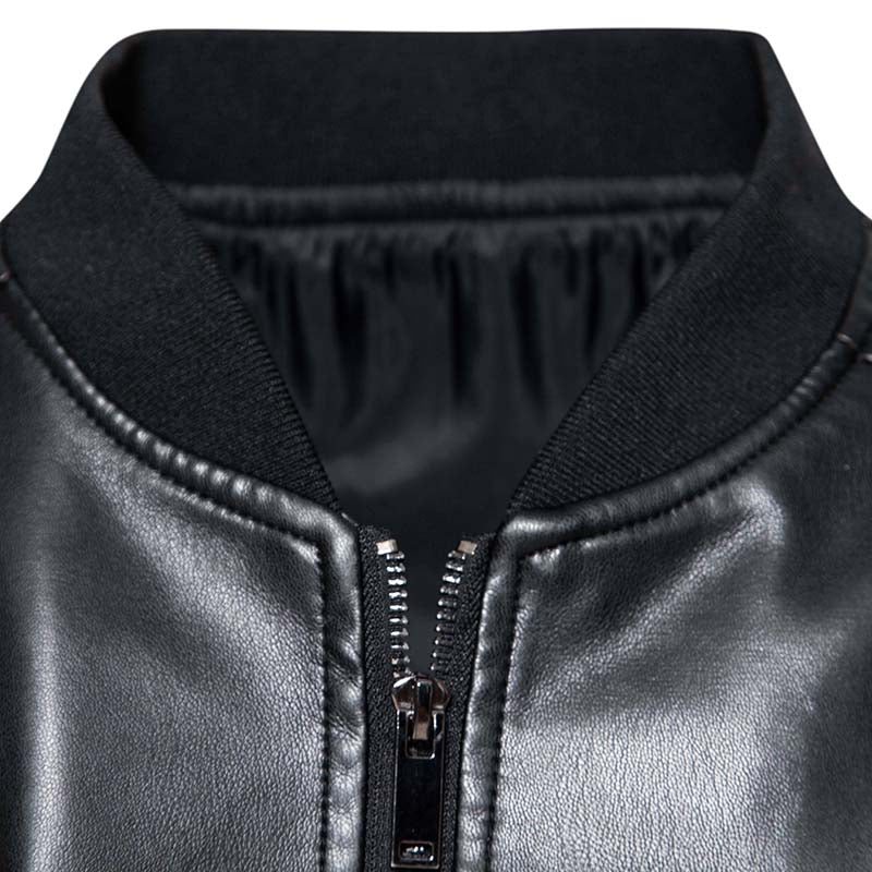 Faux Leather Moto Bomber Jacket