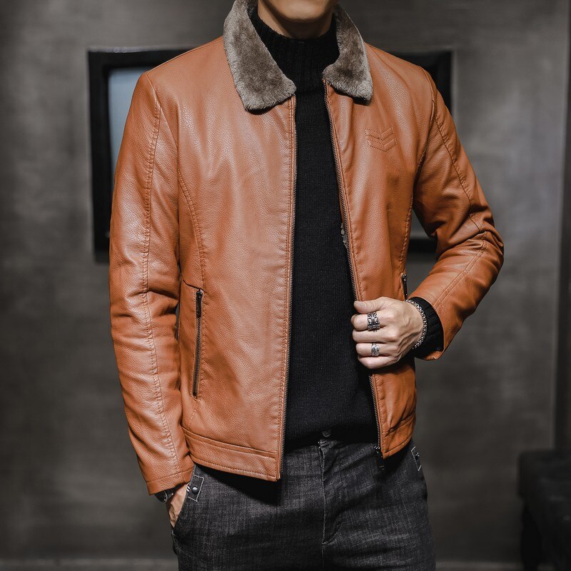 Faux Leather Wooly Jacket