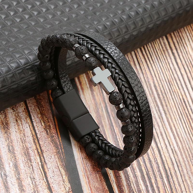 Alloy Clasp Leather Bracelet