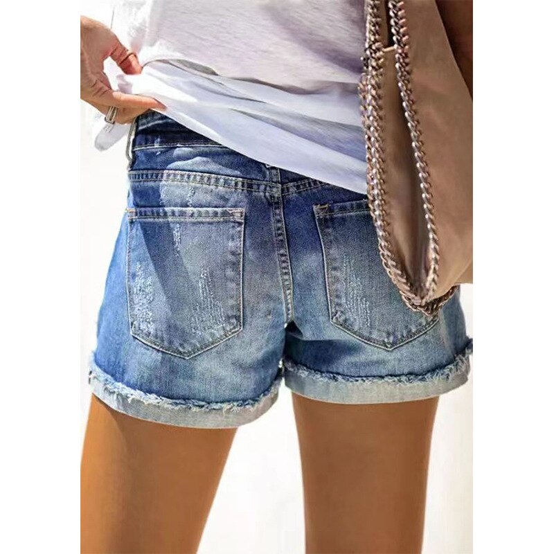 Ripped Denim Shorts