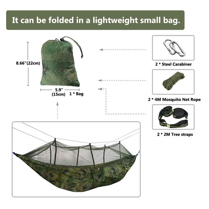 2 Person Hammock with Mosquito Net