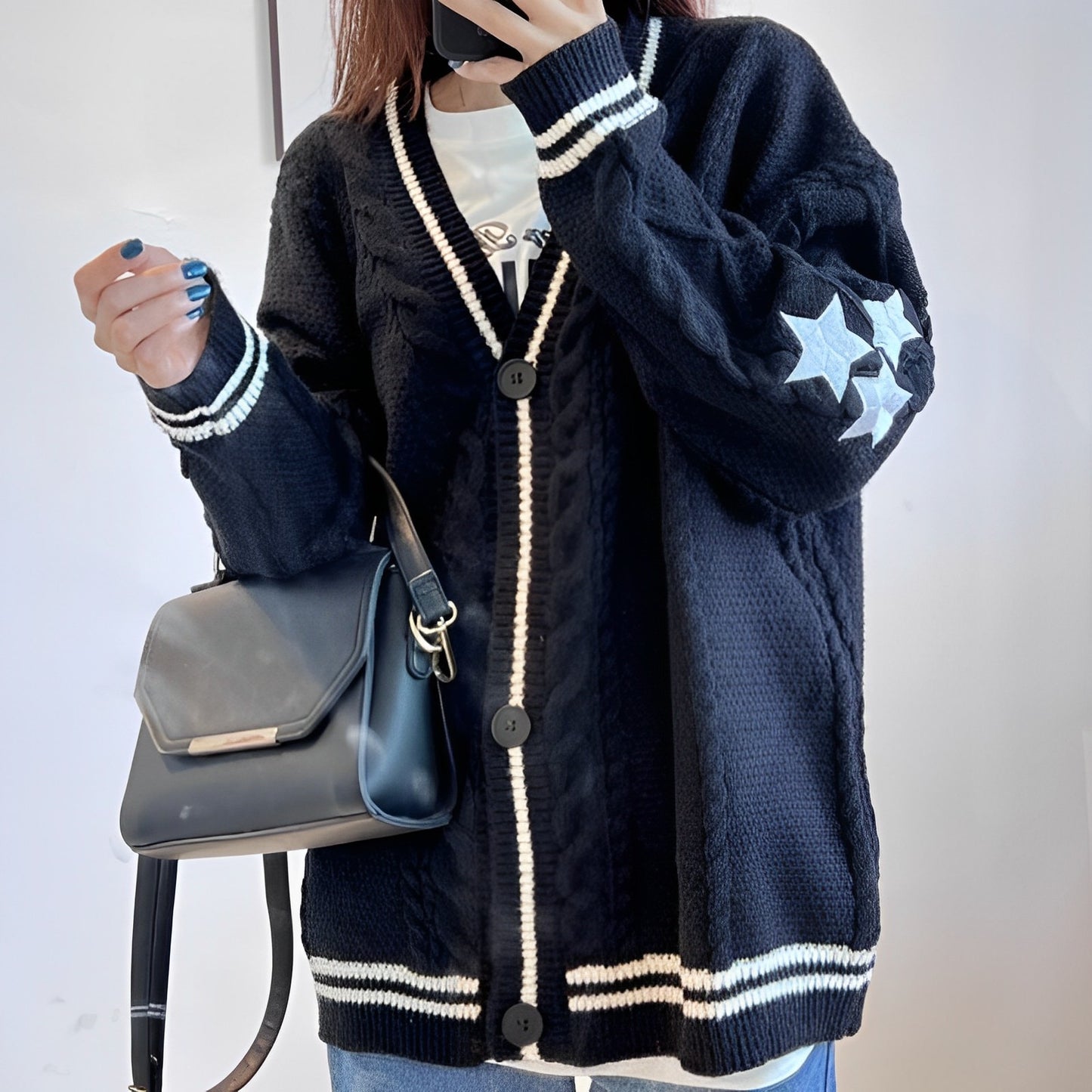 Winter Star Embroidered Cardigan