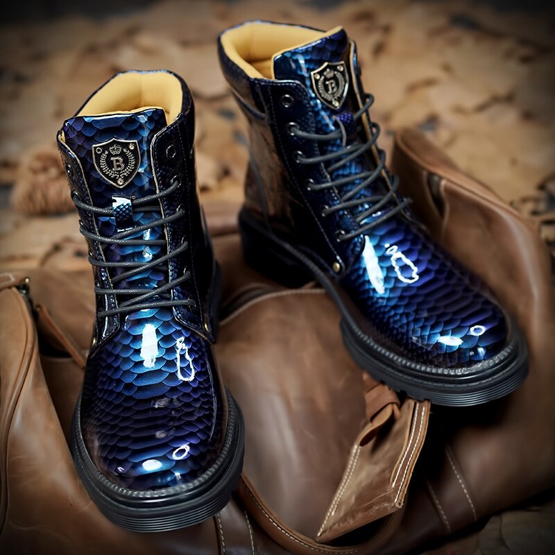 Snakeskin Motorcycle Boots
