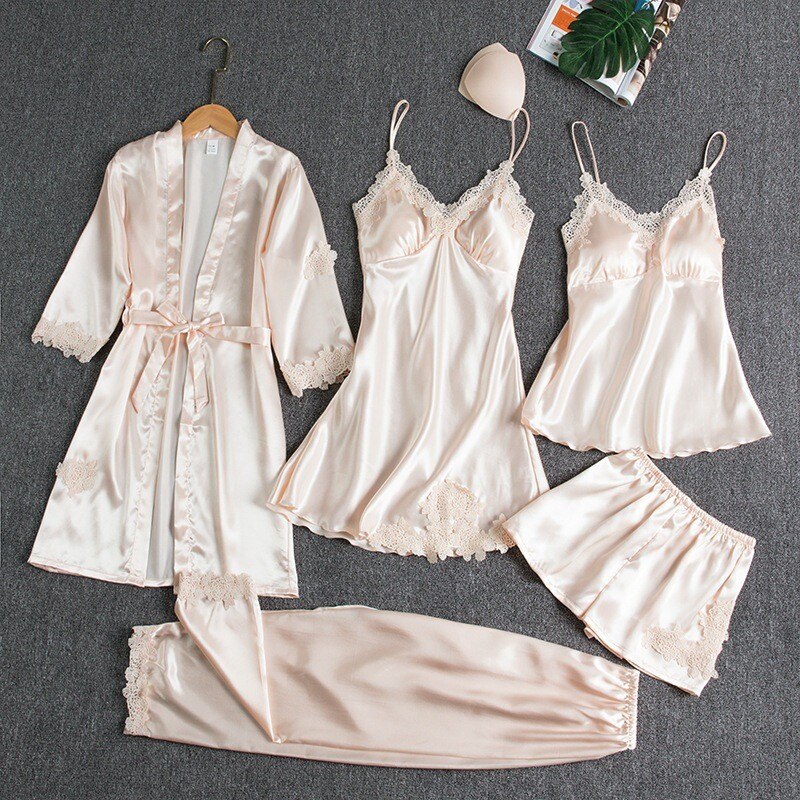 Lace Trimmed Pajama Set