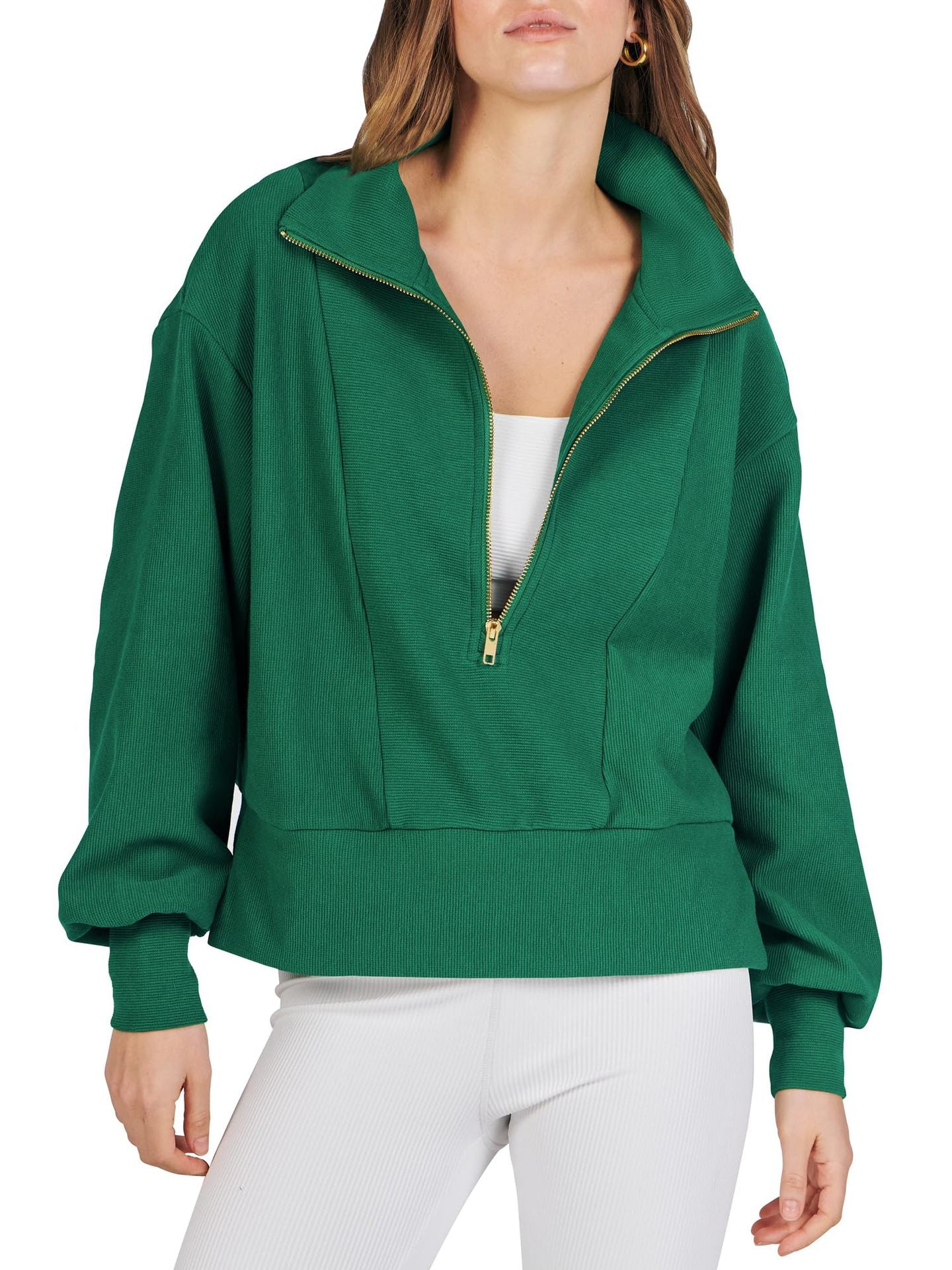 Retro Zipper Pullover Sweater