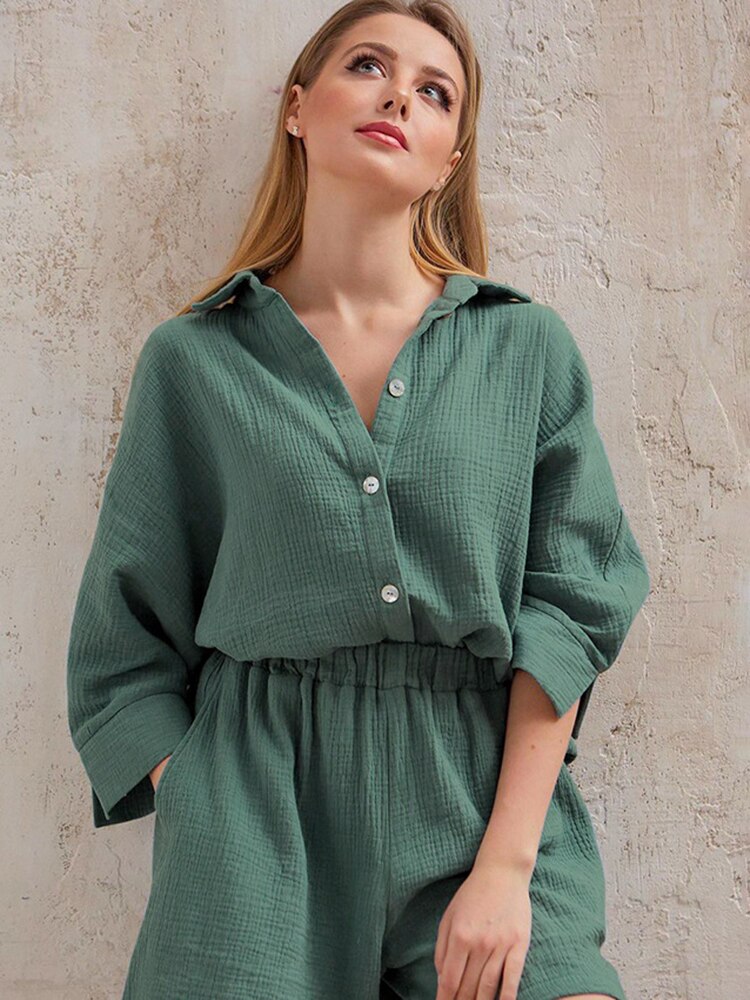 Linen Shorts and Top Set