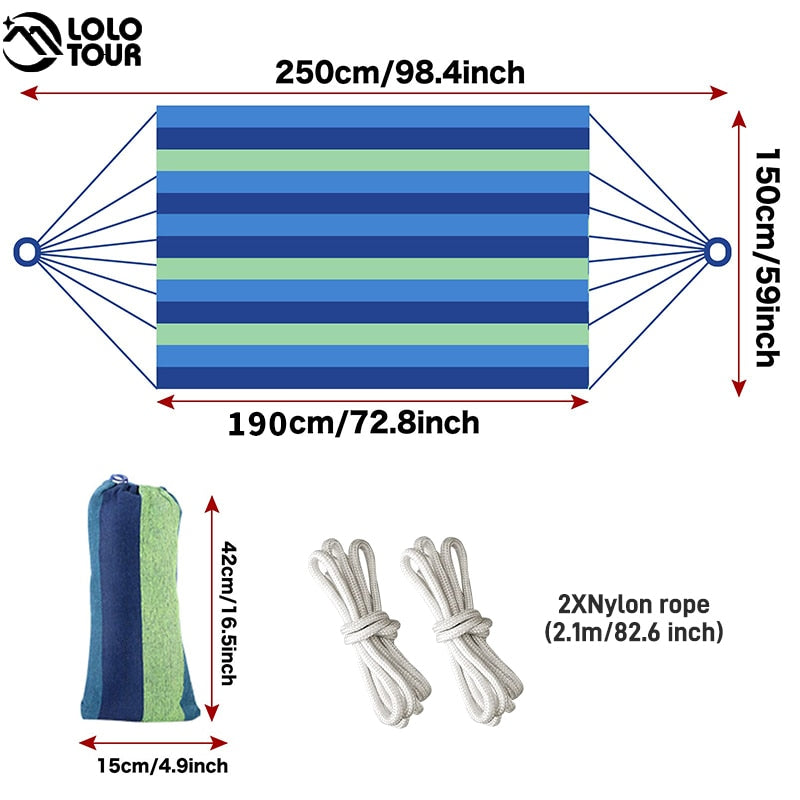 250*150cm 2 Person Canvas Hammock
