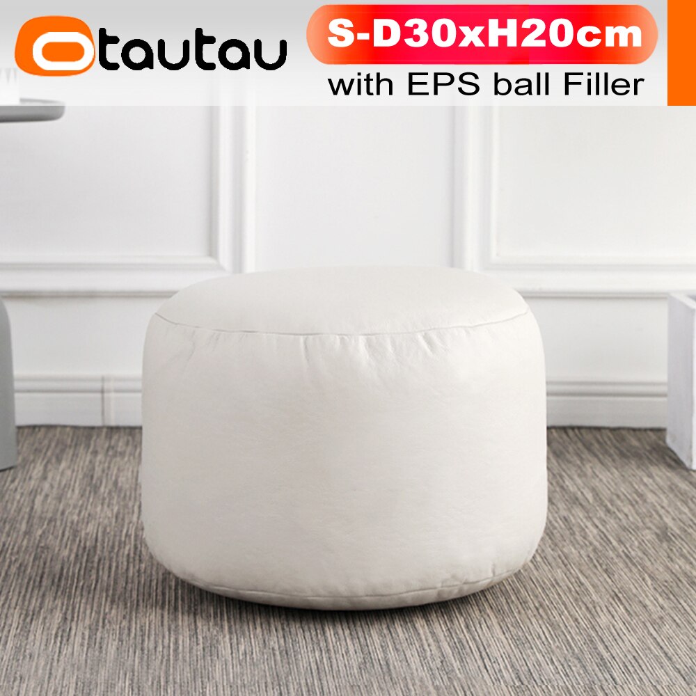 OTAUTAU Round Leather Ottoman