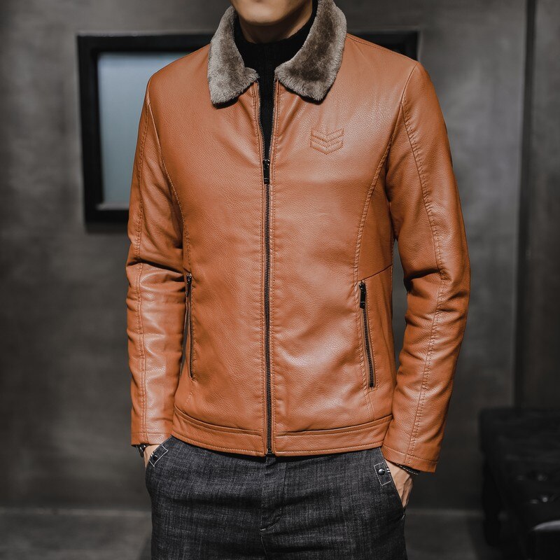 Faux Leather Wooly Jacket