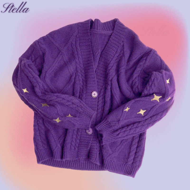 Winter Star Embroidered Cardigan