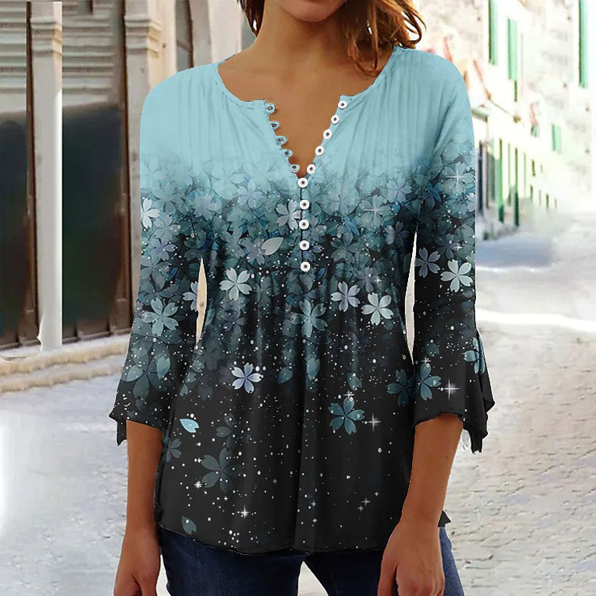 Button-Down Pattern Tee