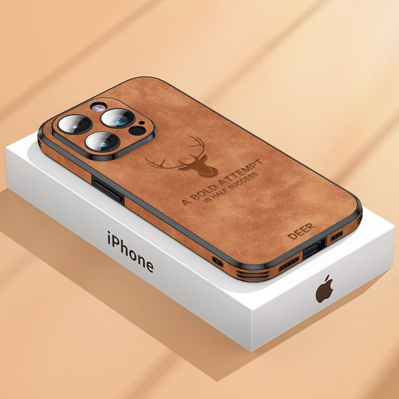 Luxury Sheepskin Leather Phone Case for iPhone