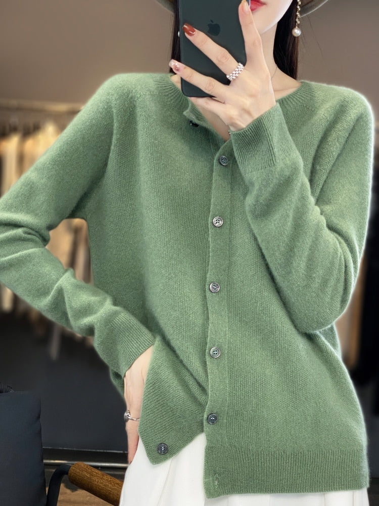 Autumn Button-up Merino Sweater