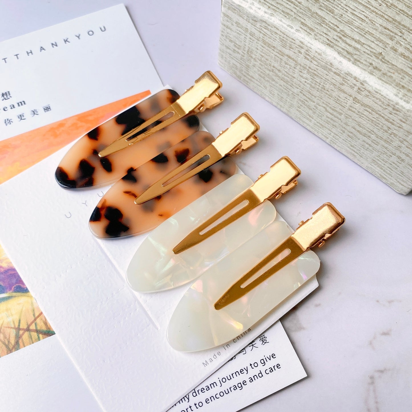 4 Pcs Simple Leopard Hair Clip