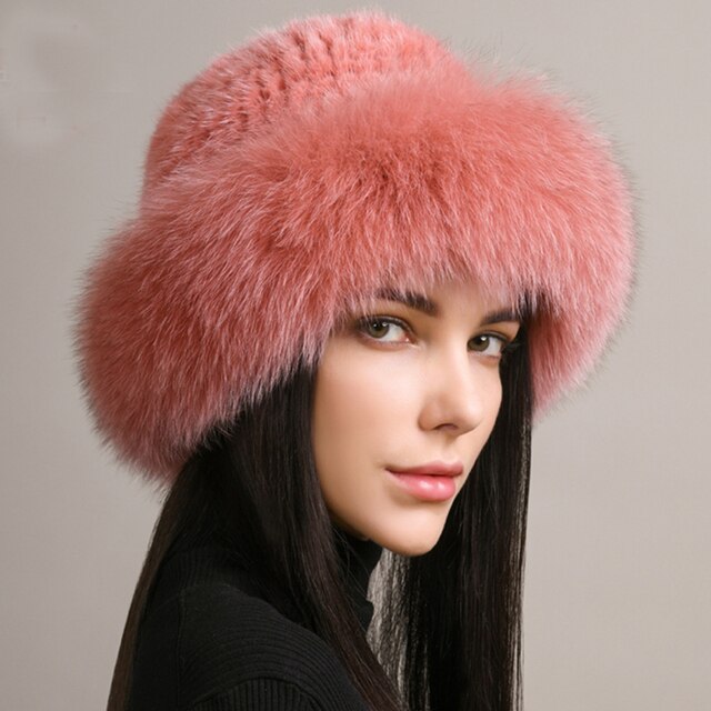 Knitted Mink Fur Hat