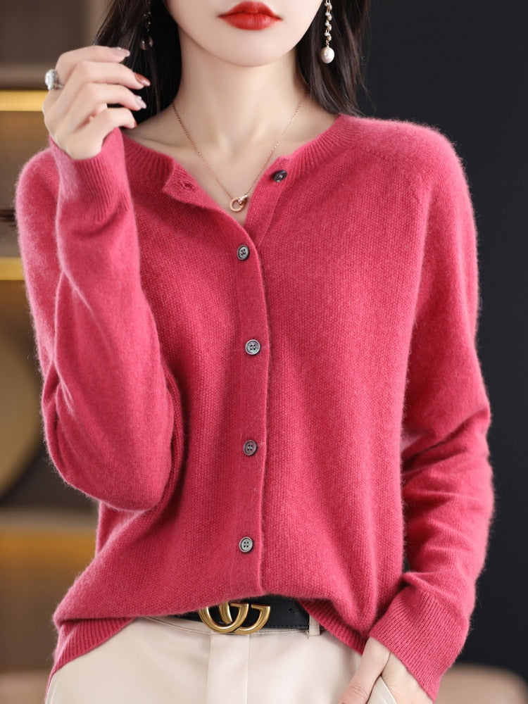 Autumn Button-up Merino Sweater
