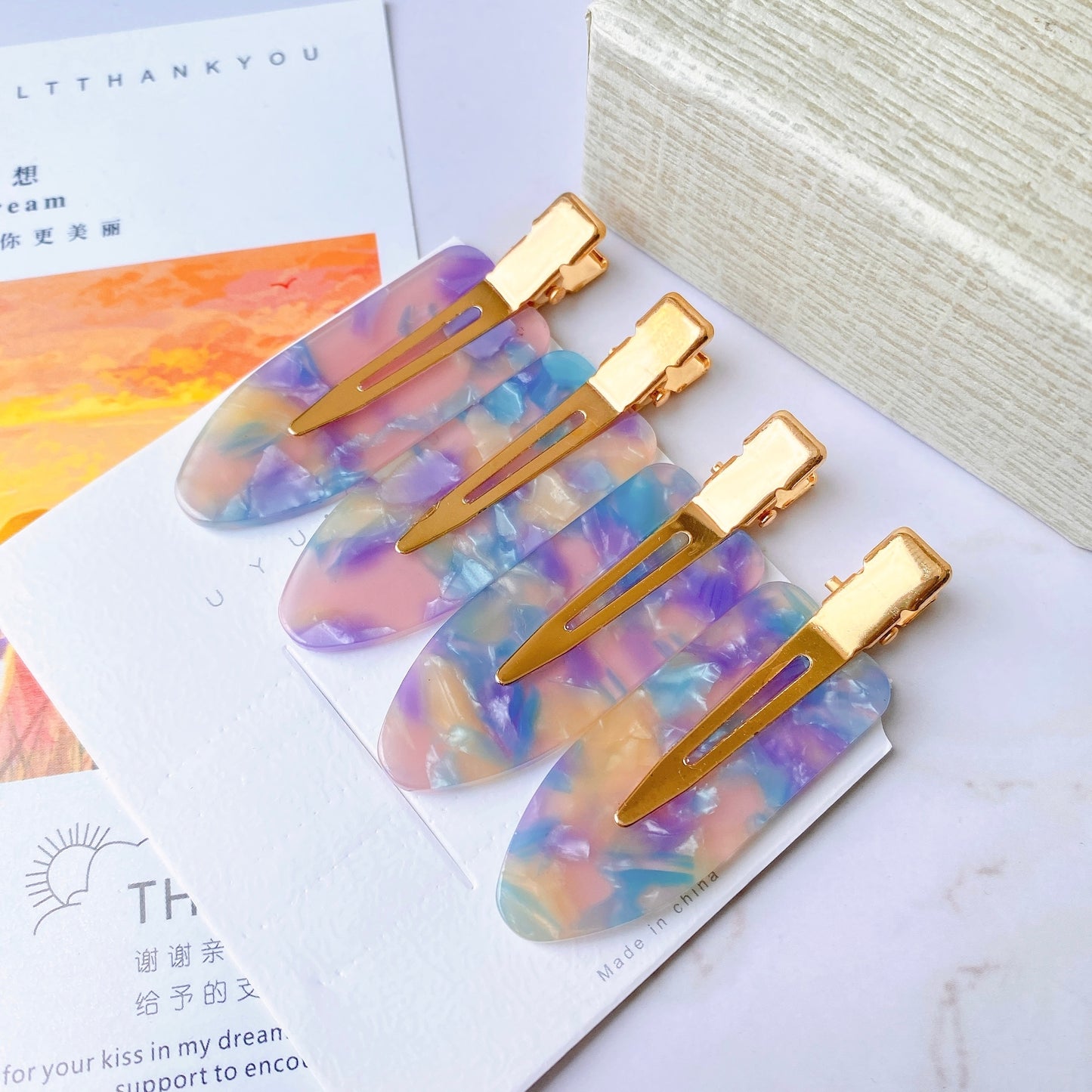4 Pcs Simple Leopard Hair Clip