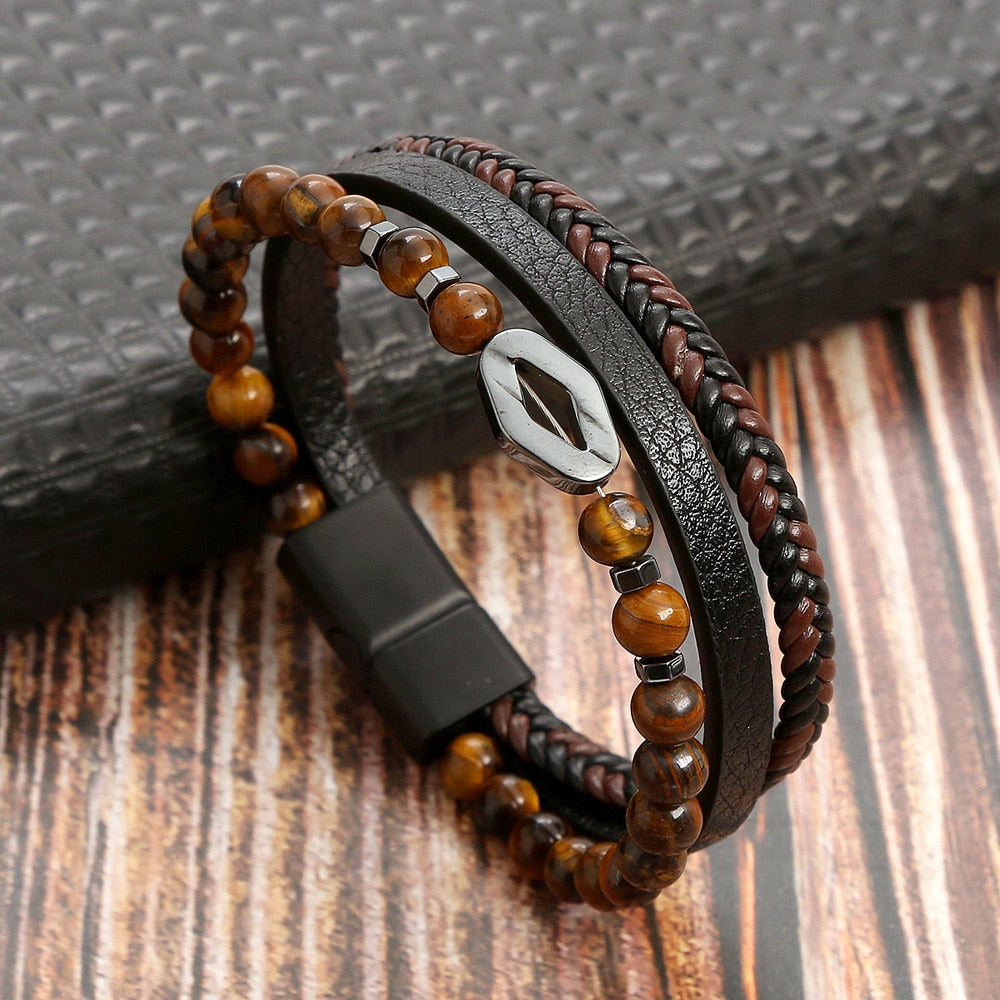 Hot Bead Leather Bracelet