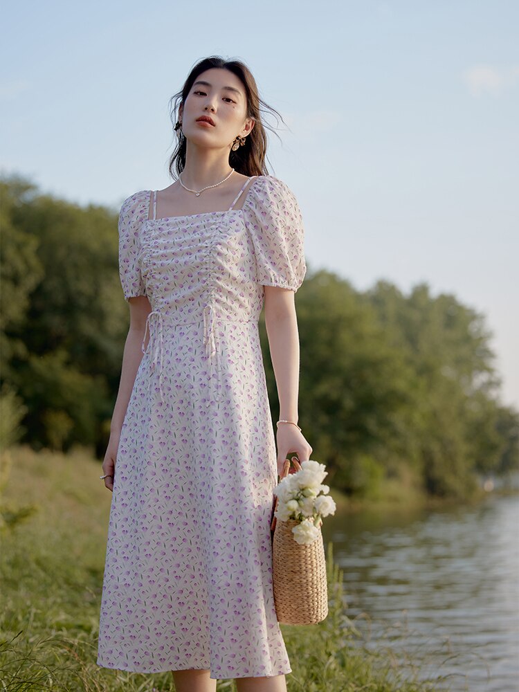 DUSHU Floral Summer Dress