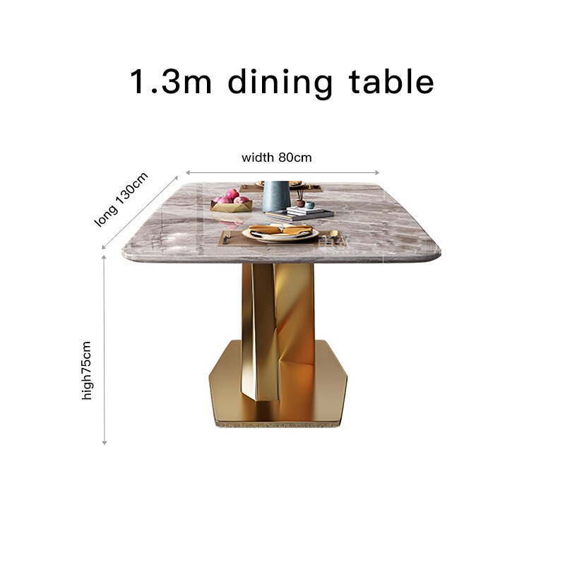 Nordic Glossy Marble Dining Table For 6