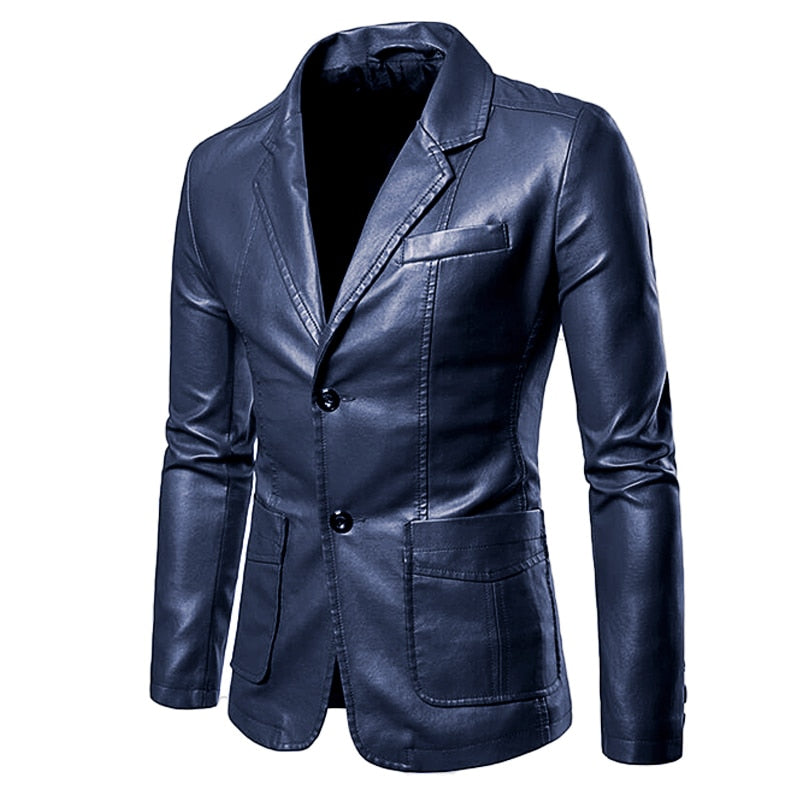 Faux Leather Cafe Racer Jacket
