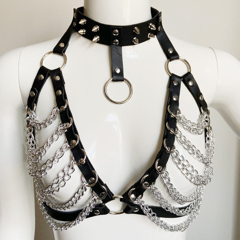 Gothic Leather Body Chains