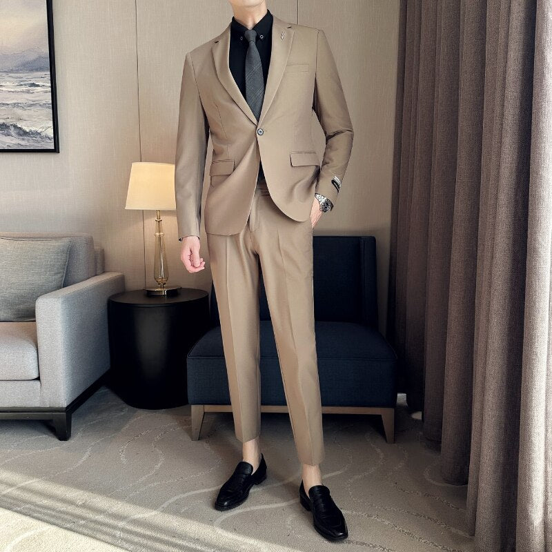 Textured Casual Two-Piece Suit