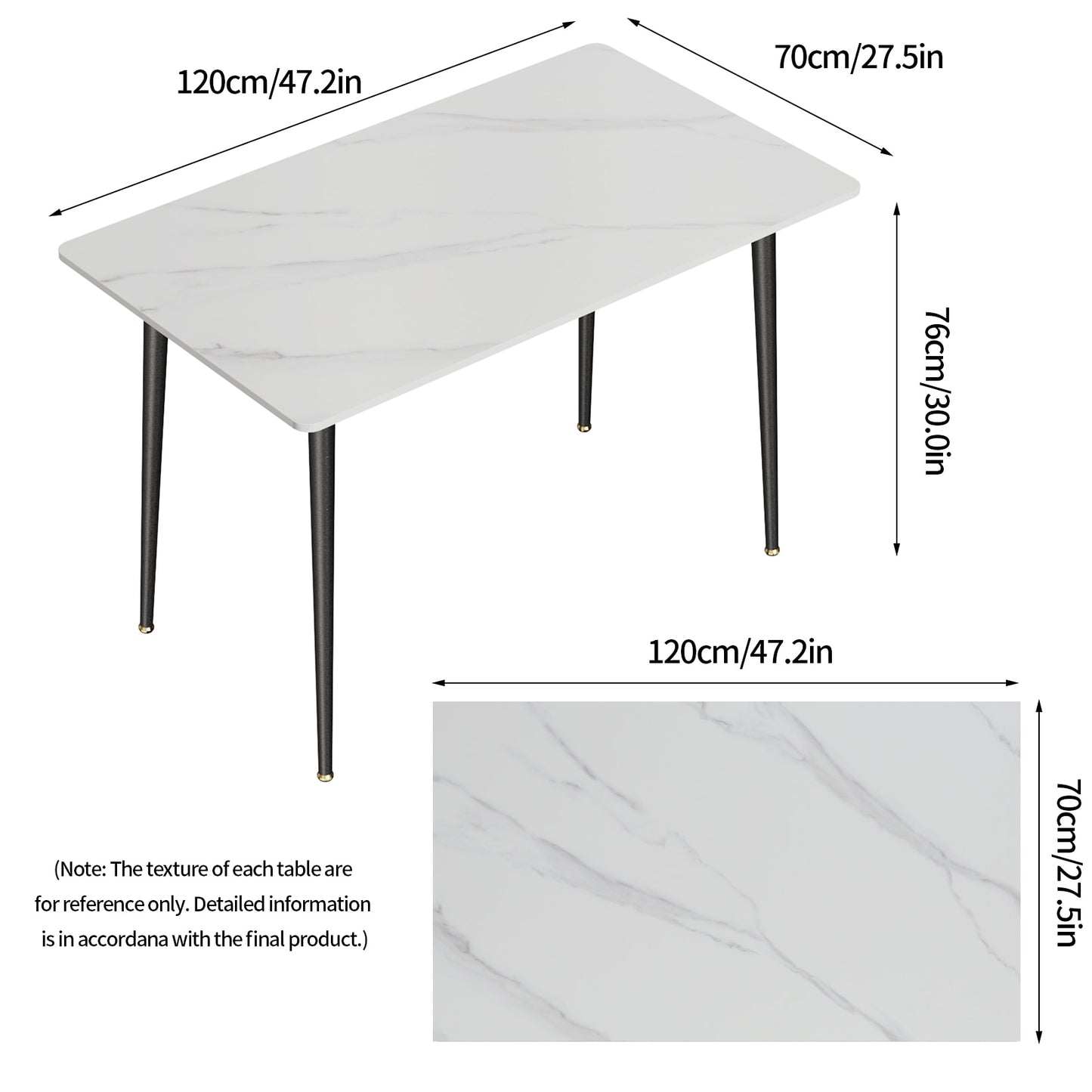 White Stone Top Dining Table