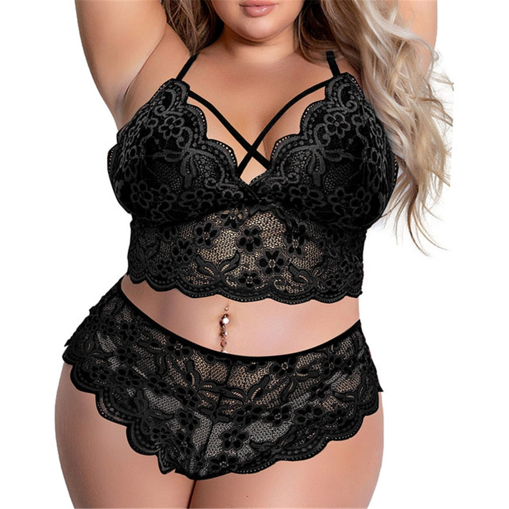 Plus Size 2 Piece Lingerie Set