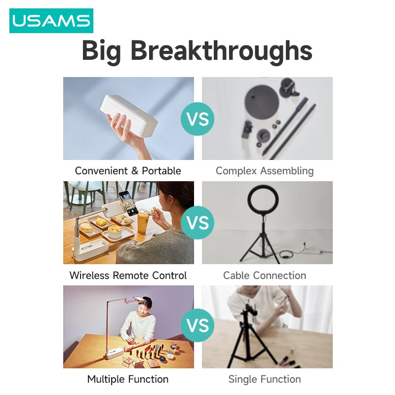 USAMS Selfie Phone Holder with Light