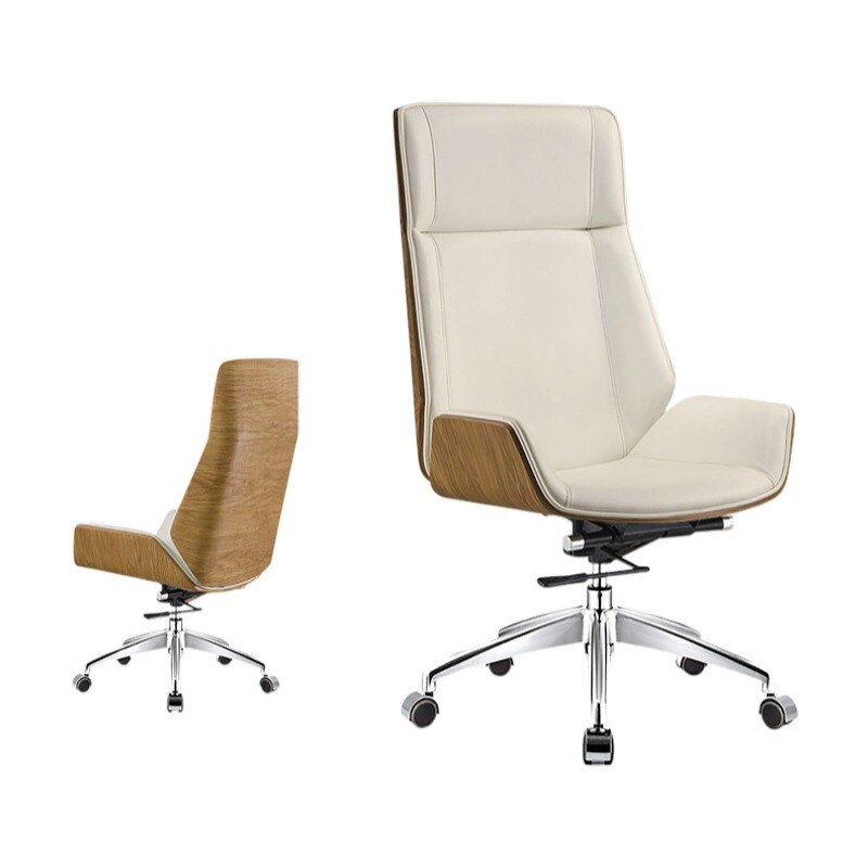 High-Back Bentwood Swivel Chair