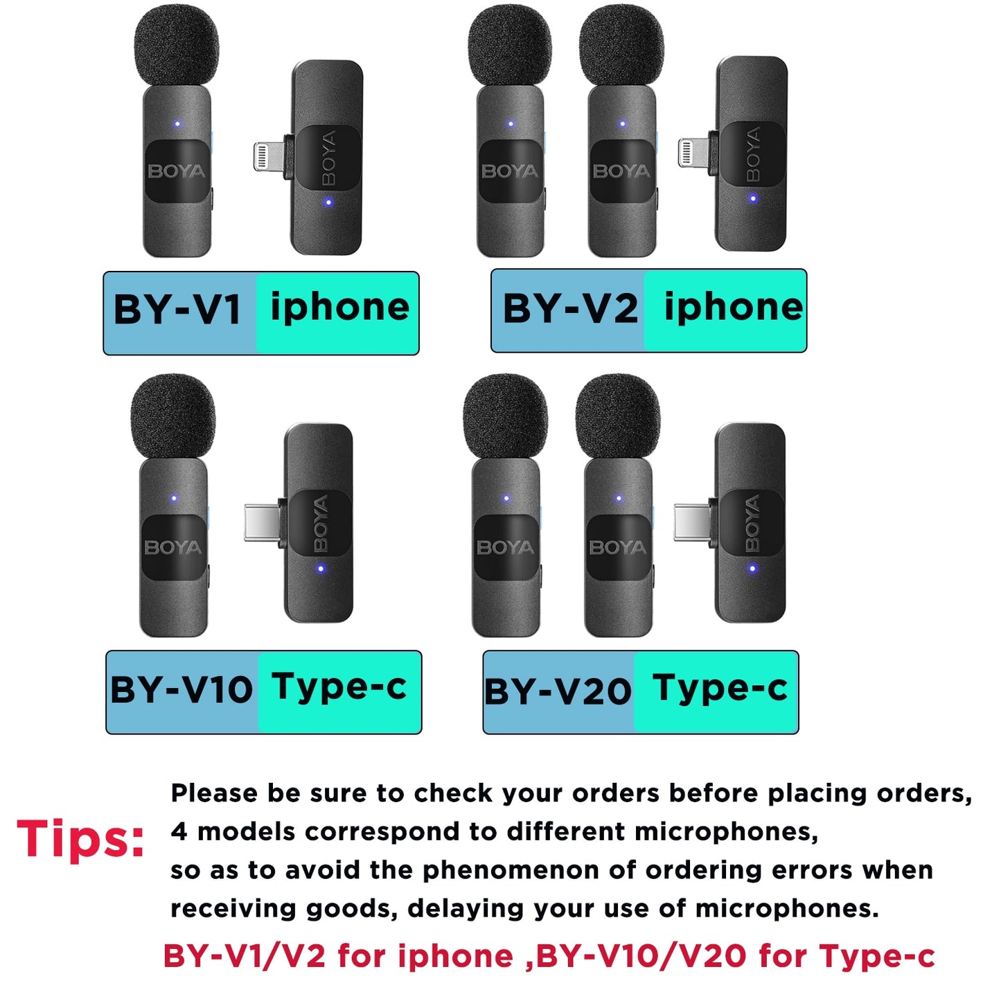 BOYA BY-V Wireless Mini Microphone for iPhone