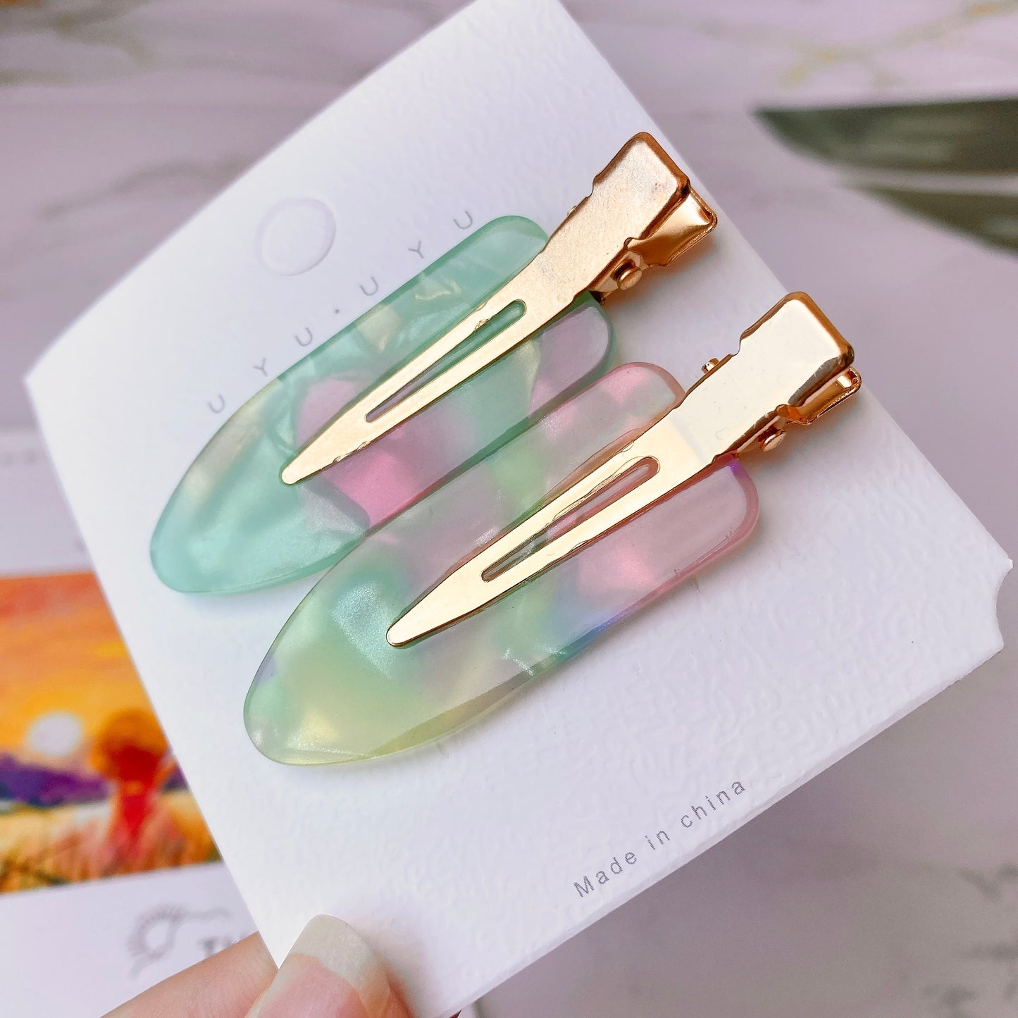 4 Pcs Simple Leopard Hair Clip