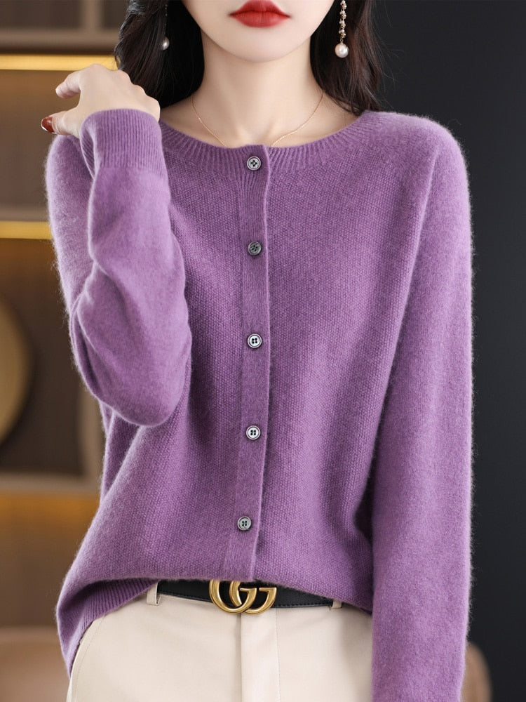 Autumn Button-up Merino Sweater