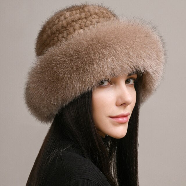 Knitted Mink Fur Hat