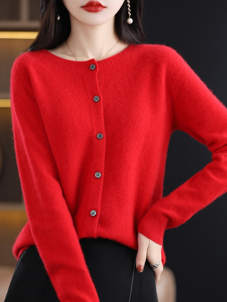 Autumn Button-up Merino Sweater