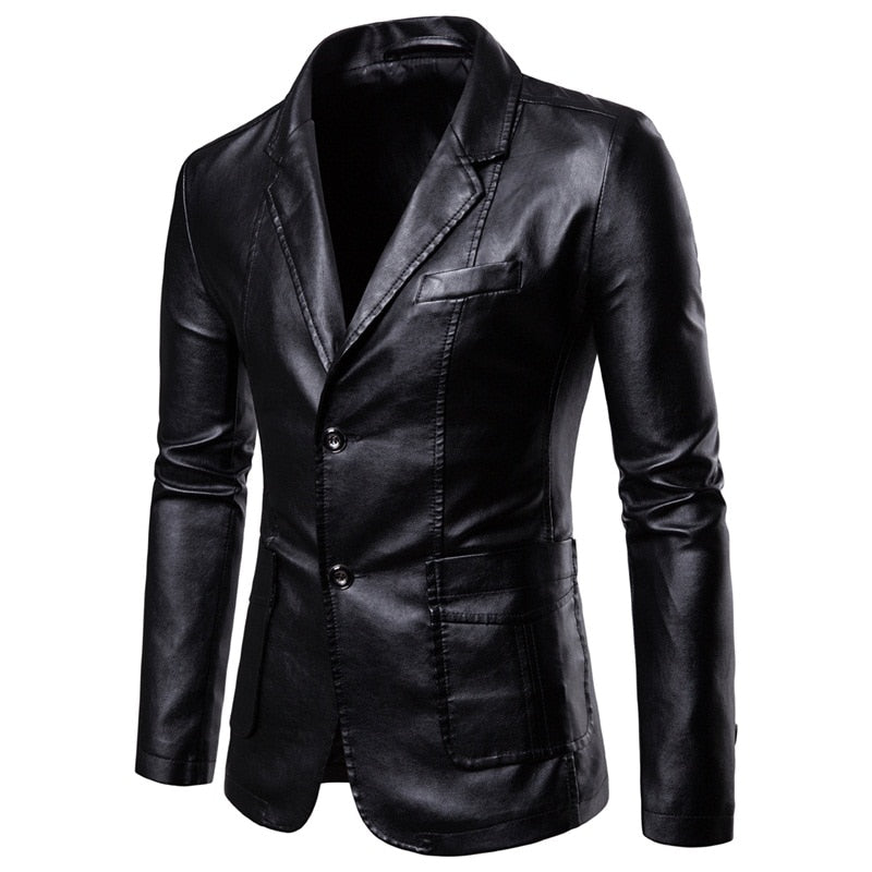 Faux Leather Cafe Racer Jacket
