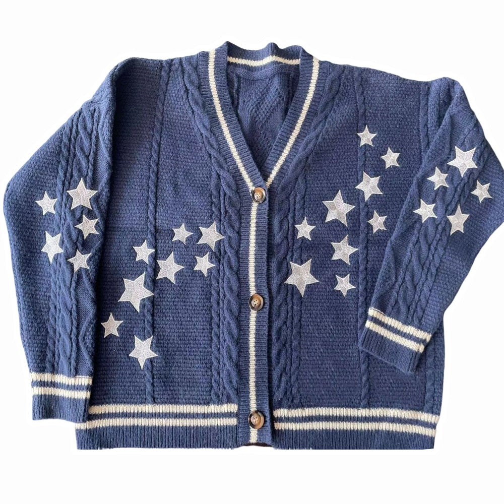 Winter Star Embroidered Cardigan