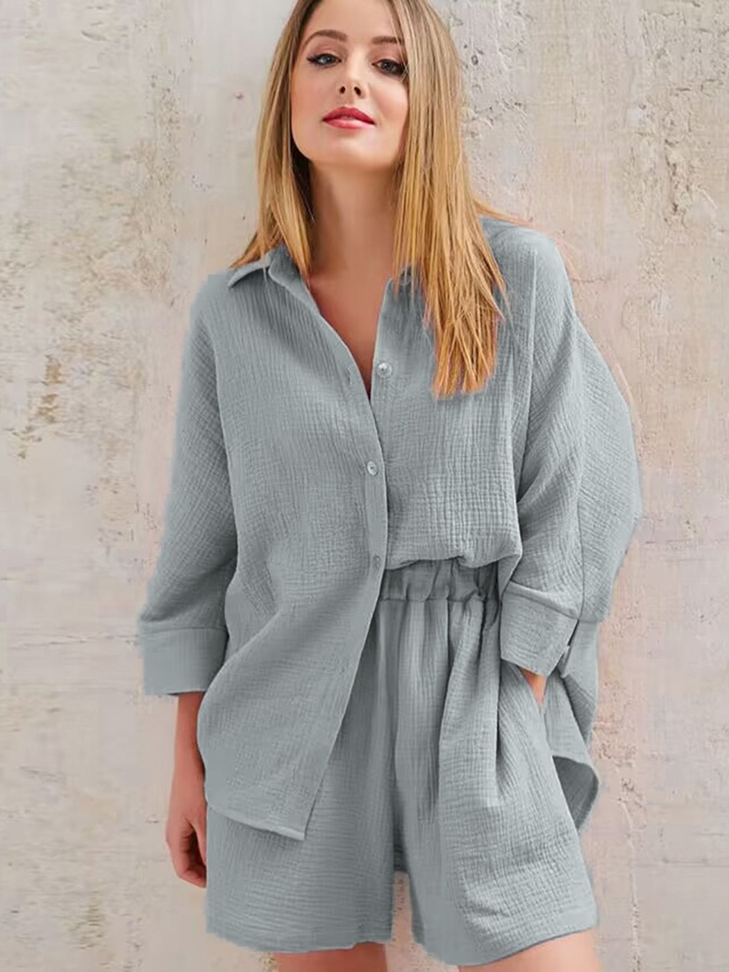 Linen Shorts and Top Set