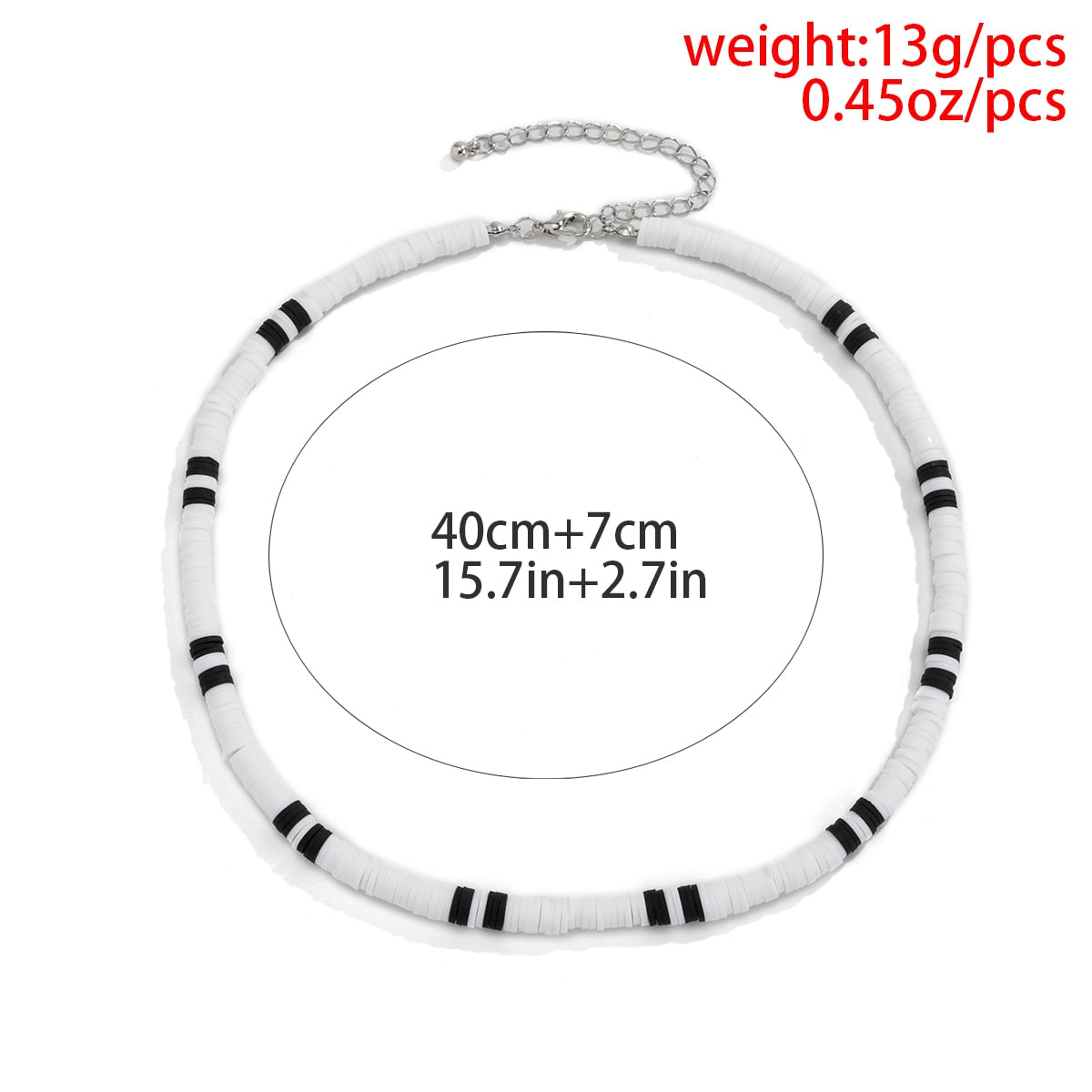 Black/White Soft Clay Bead Choker